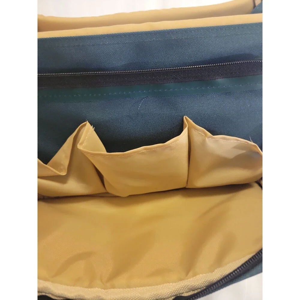 Vtg Canon Camera Bag Organizer Green Pocket Shoulder Strap Carry Case Korea Euc